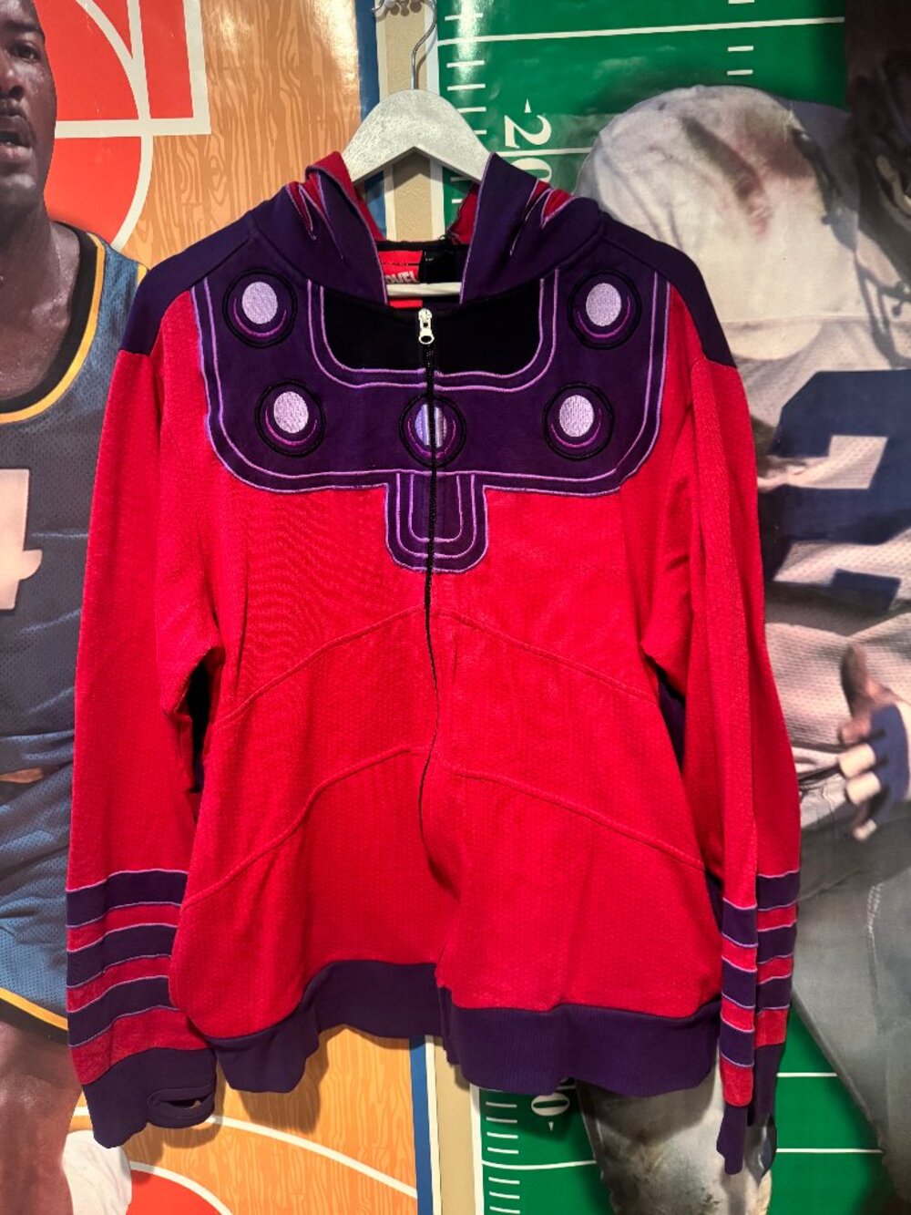 Vintage like Y2K Hot Topic Marvel X-Men Magneto Costume Cosplay Hoodie (large)